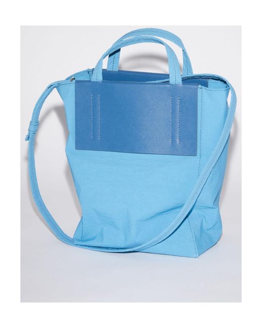 Acne Blue Small Papery Baker Tote Bag for men