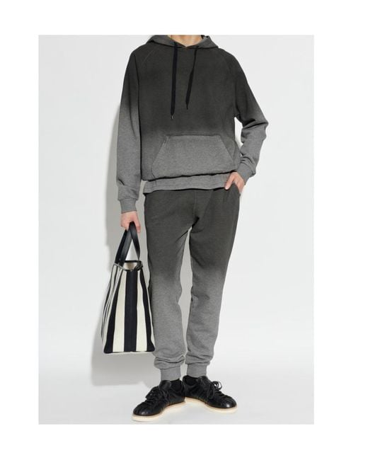 Moschino Gray Ombre Logo Hoodie for men