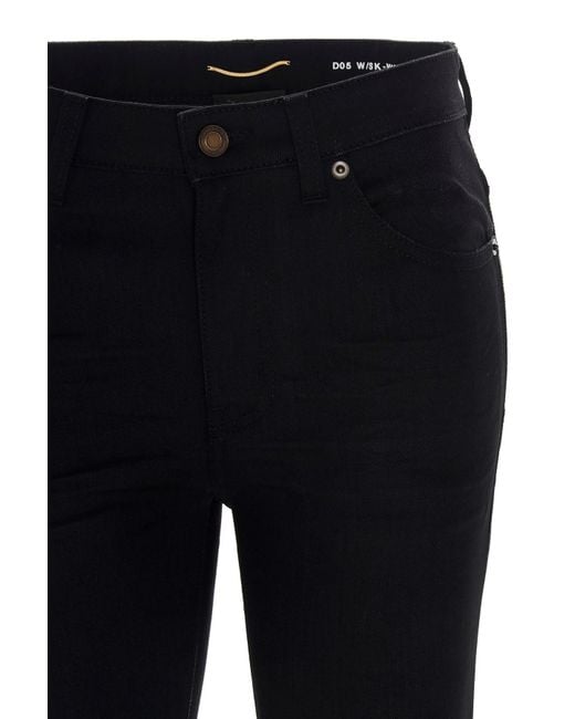 Saint Laurent Black Mid-Rise Skinny Jeans