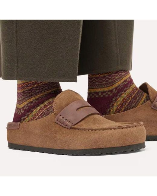 Birkenstock Brown Naples Wrapped Mixed Leather for men