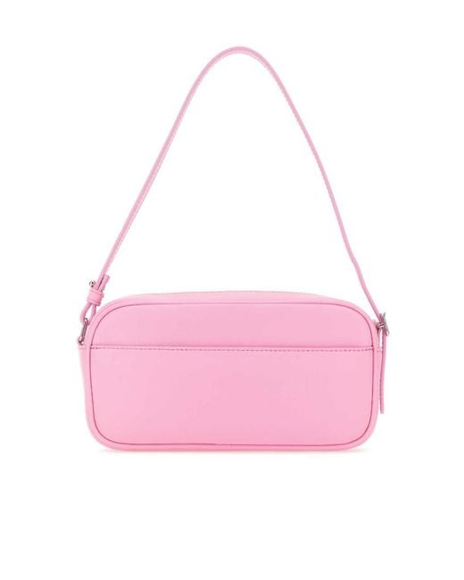 Courreges Pink Courrèges Logo Patch Zip-Up Shoulder Bag