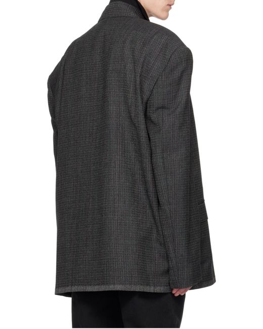 Balenciaga Black Check Detailed Tailored Jacket for men