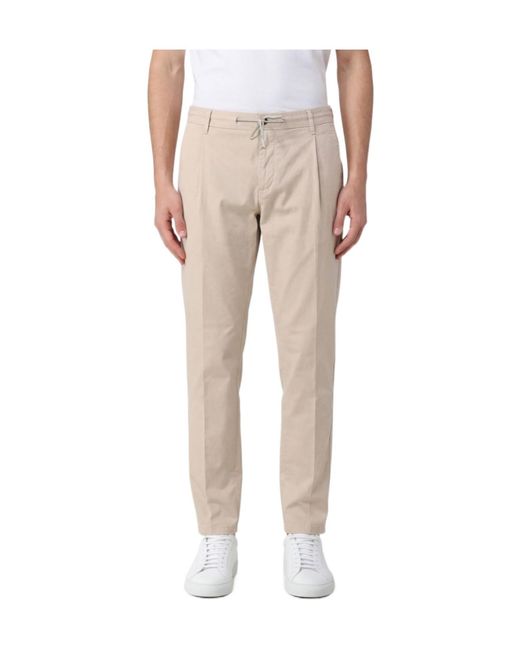 Eleventy Natural Drawstring Straight-Leg Pants for men