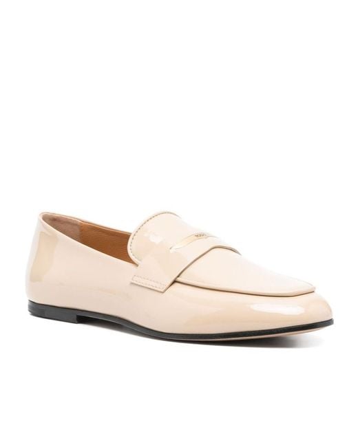 Tod's Natural Round Head Loafer Shoes