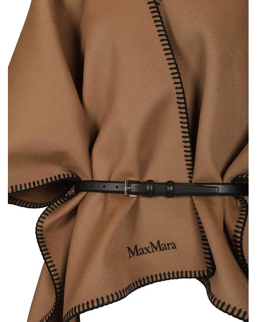 Max Mara Brown Colomba Belted Cape