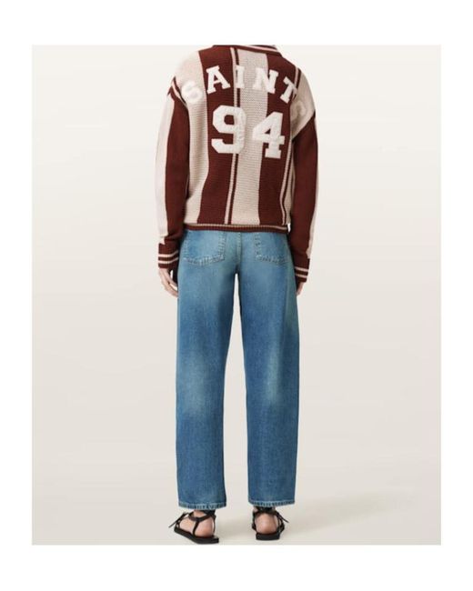 AllSaints Blue Sadie Barrel Leg Denim Jeans