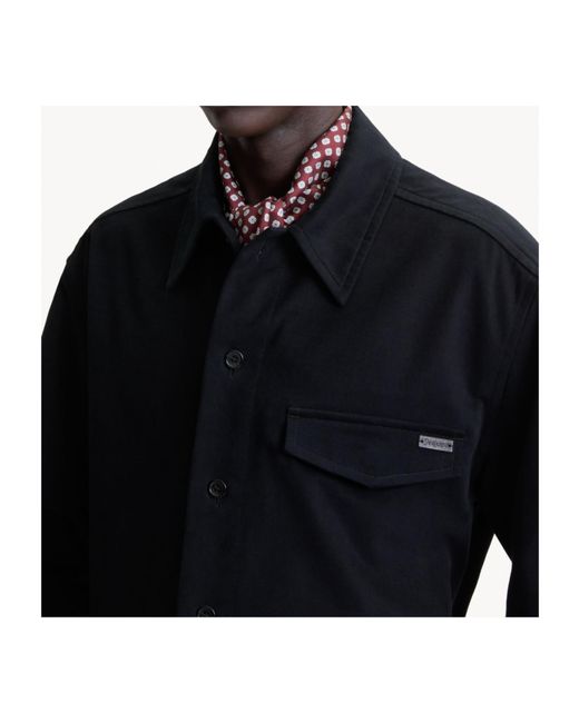 Saint Laurent Black Long-Sleeved Shirt Jacket for men