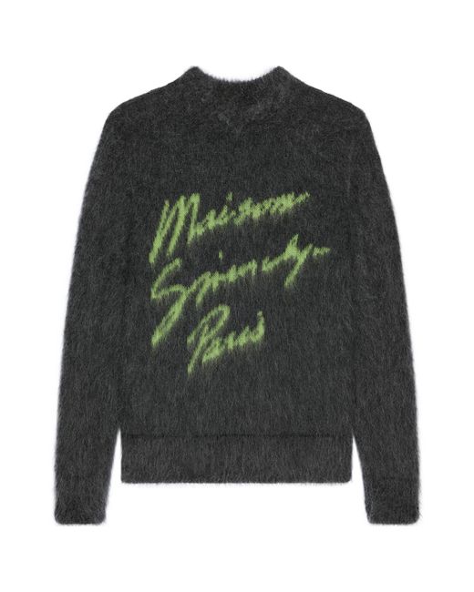 Givenchy Green Logo Jacquard Brushed Sweater for men