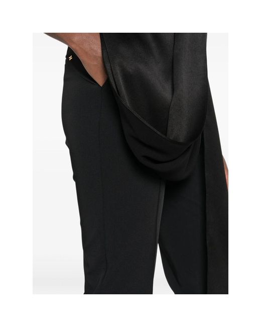 Elisabetta Franchi Black Pressed-Crease Trousers