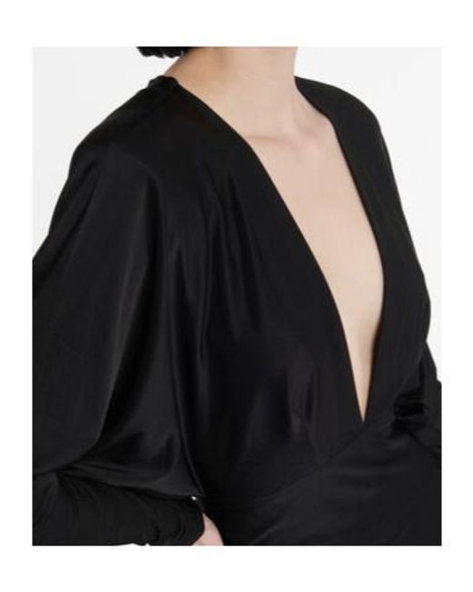 Alexandre Vauthier Black Satin Midi Dress