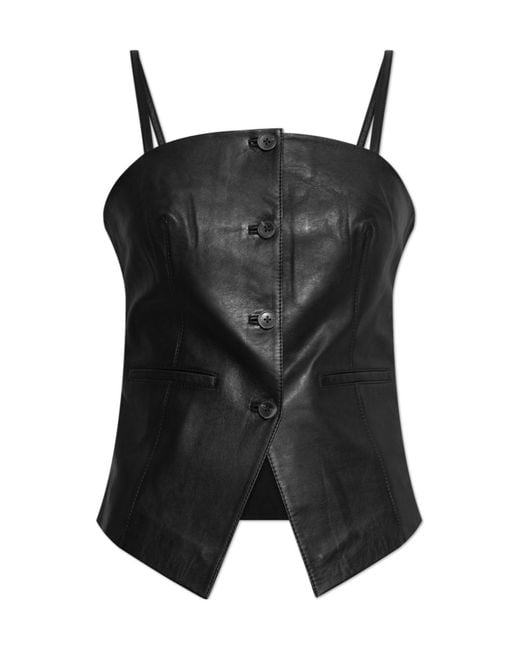 Samsøe & Samsøe Black Salco Buttoned-Up Top