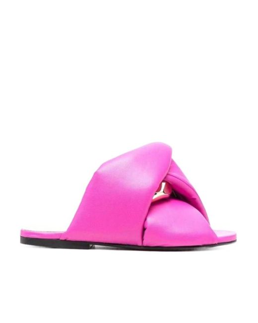 J.W. Anderson Pink Chain Flat Sandals