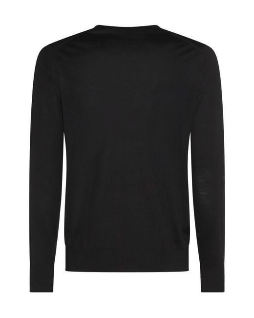Loro Piana Black Crewneck Knitted Jumper for men