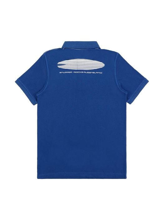 EA7 Blue Logo Printed Polo Shirt for men