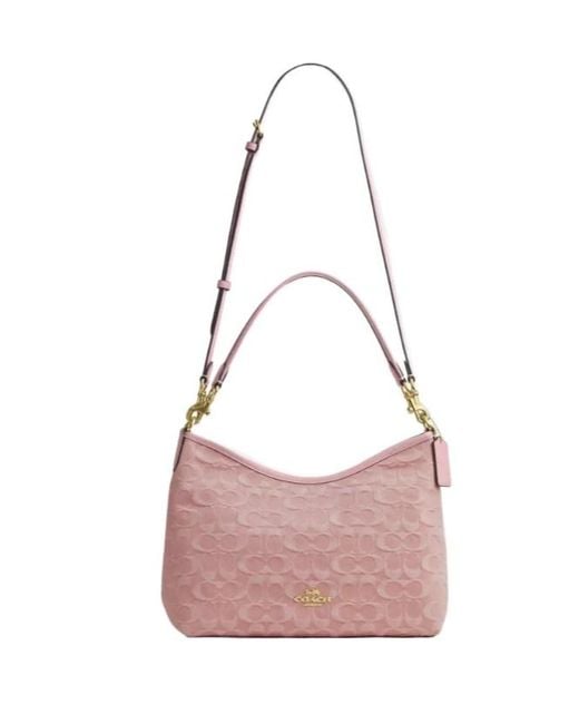 COACH Pink Laurel Zipper Shoulder Bag