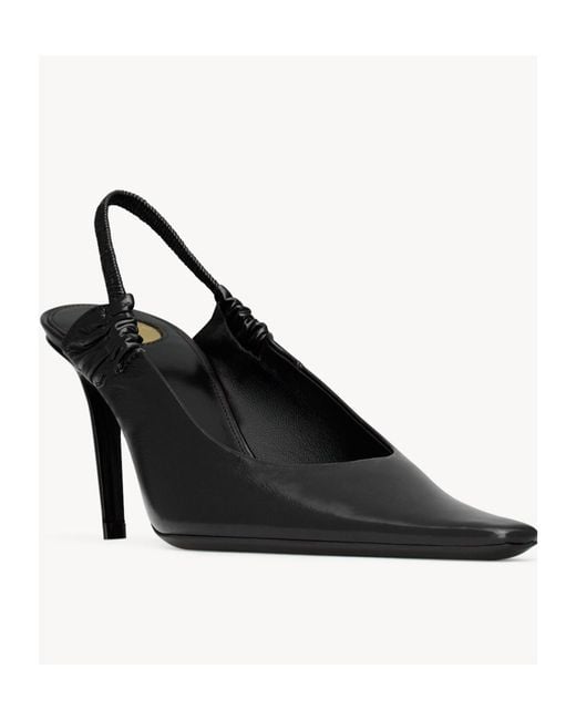 Saint Laurent White Slingback High-Heeled Sandals