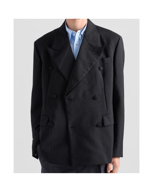 Prada Black Double-Breasted Blazer for men