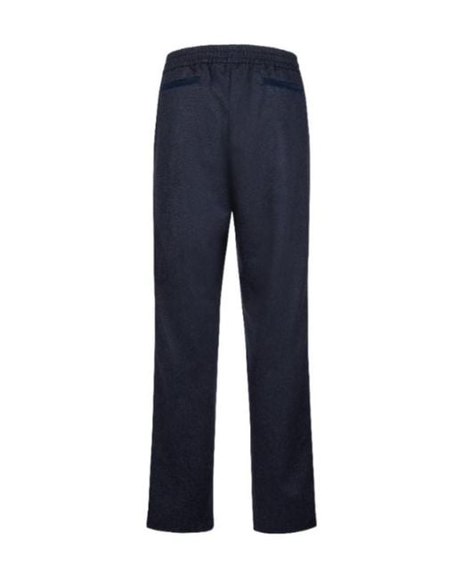 Sease Blue Drawstring Elasticated-Waistband Trousers for men