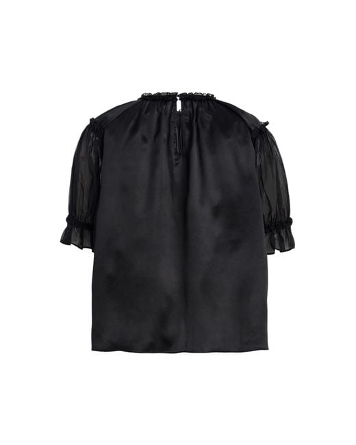 Ulla Johnson Black Short-Sleeved Top
