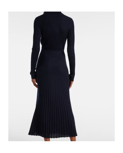 Gabriela Hearst Blue Ardor Silk And Cashmere Midi Dress