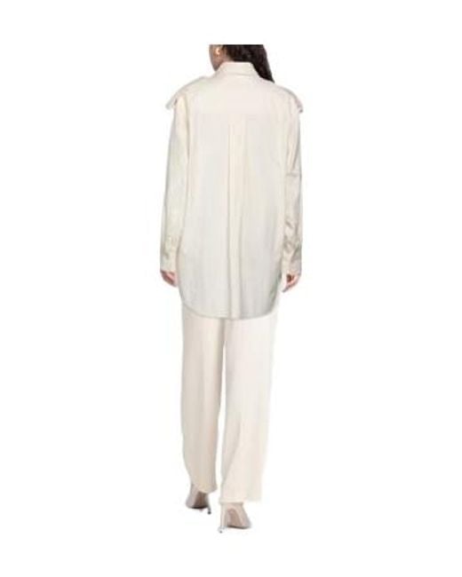 Isabel Marant White Floral Print Satin Blouse