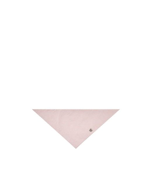 Moncler Pink Padded Cotton Blend Vichy Scarf