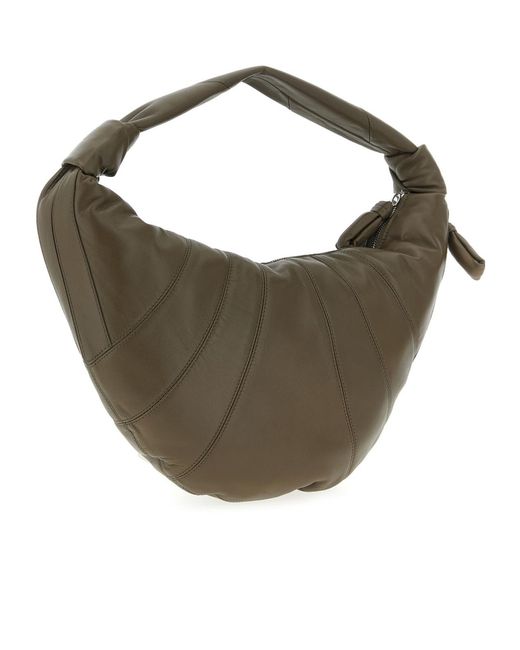 Lemaire Brown Fortune Croissant Zipped Shoulder Bag