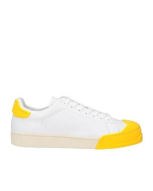 Marni Yellow Color-Block Leather Trainers