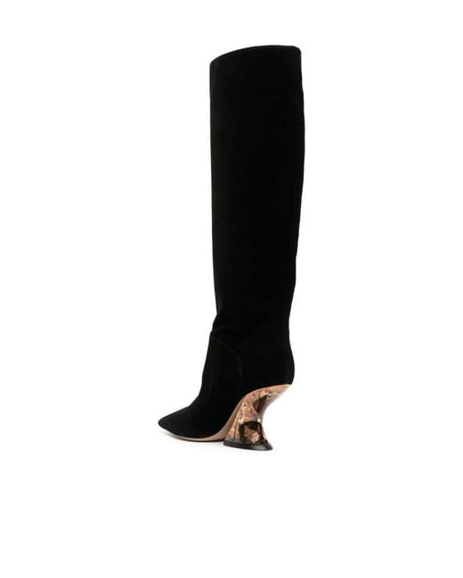 Casadei Black Elodie Pointed Toe Boots