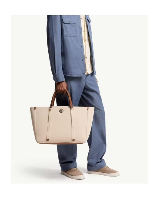Moncler Natural Carlo Logo Tote Bag for men