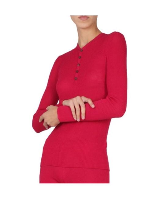 DSquared² Red V-Neck Knitted Jumper