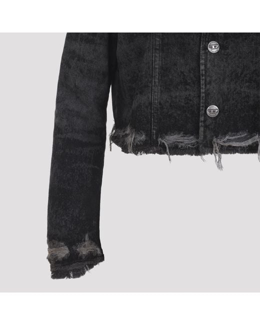 DIESEL Black De-Graffy Distressed Jacket
