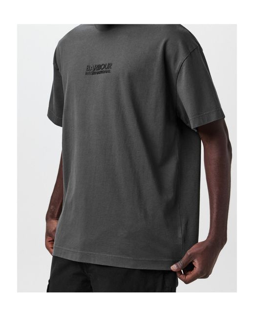 Barbour Black Oversized Collins T-Shirt for men