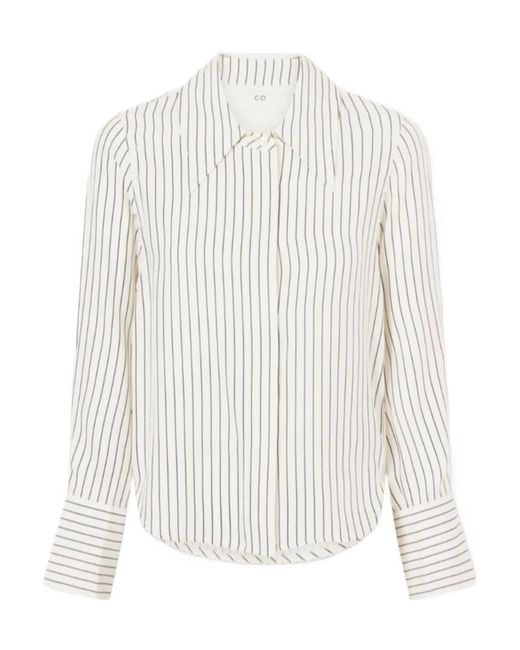 Co. White Striped Silk Shirt