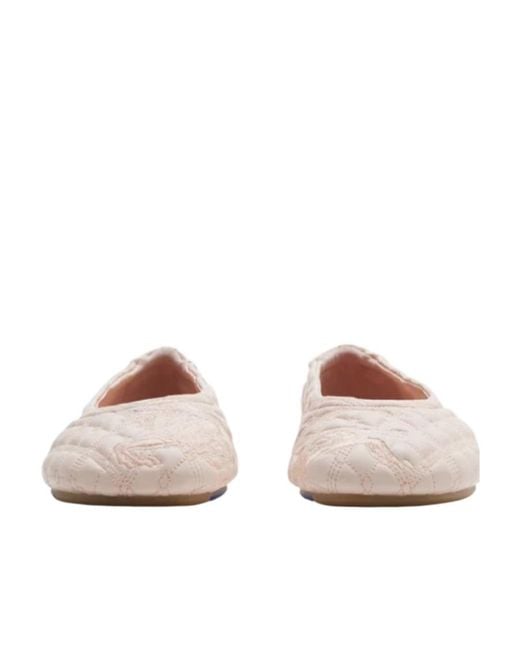 Burberry Natural Sadler Quilted Ballerina Shoes