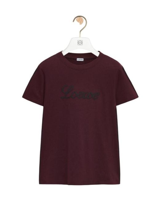 Loewe Red Logo Detail Crewneck T-Shirt