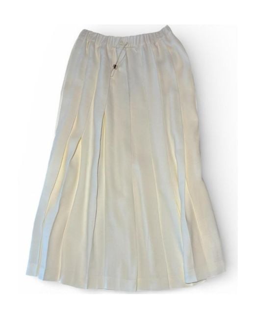 Fabiana Filippi White Pleated Midi Skirt