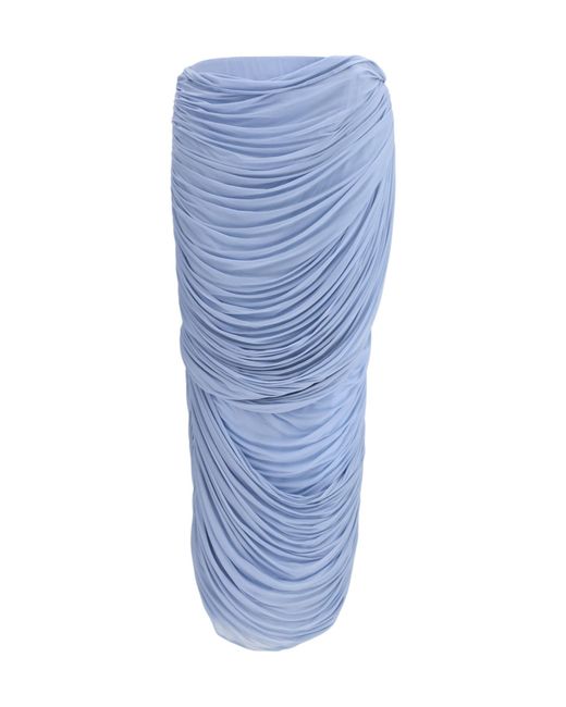 Magda Butrym Blue Draped Midi Skirt