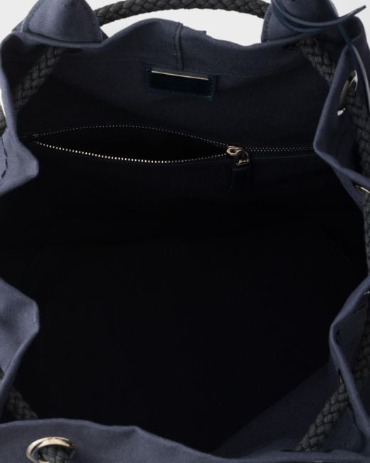 Prada Blue Canvas Drawstring Duffle Bag for men