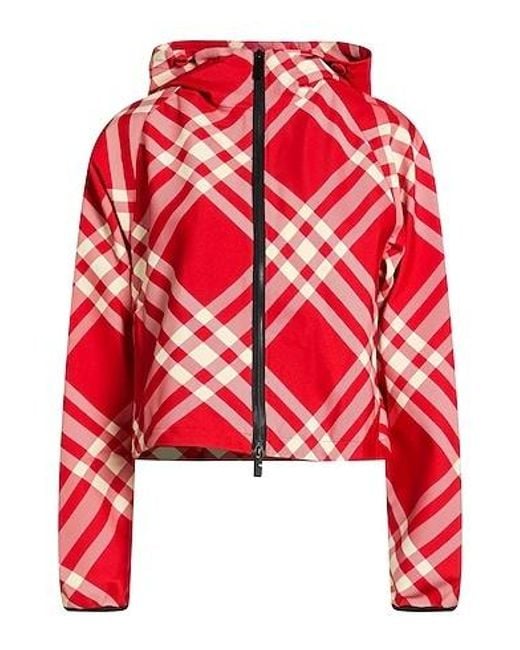 Burberry Red Printed Hooded Casual Jacket