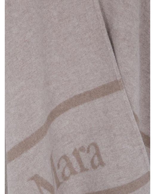 Max Mara Gray Studio Mstpirania Fringed Cape