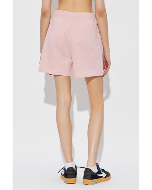 Moschino Pink Logo Print Sweat Shorts