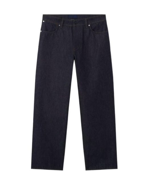 Stone Island Blue Logo Patch Straight-Leg Jeans for men