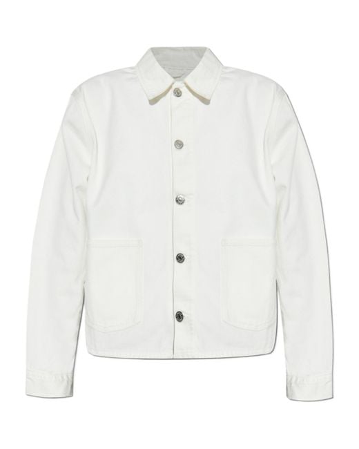 Samsøe & Samsøe White Button-Up Utility Jacket
