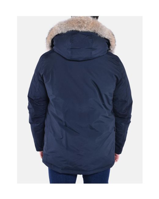 Woolrich Blue Arctic Detachable Fur Anorak for men