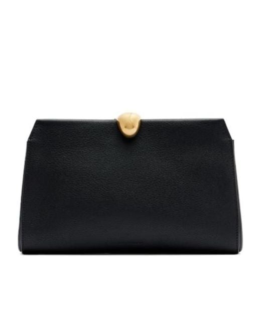 Nour Hammour Black Lou Leather Clutch