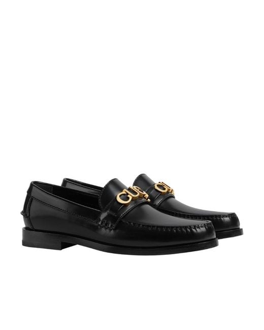 Gucci Black Logo Plaque Slip-On Loafers for men