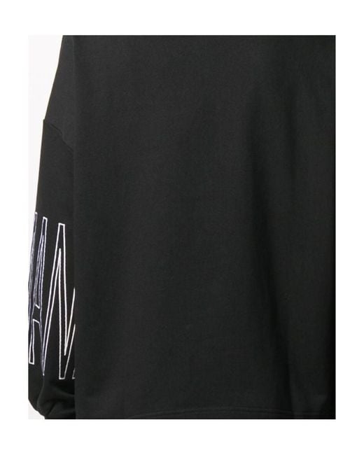 Emporio Armani Black Logo Embroidered Round Neck Sweater