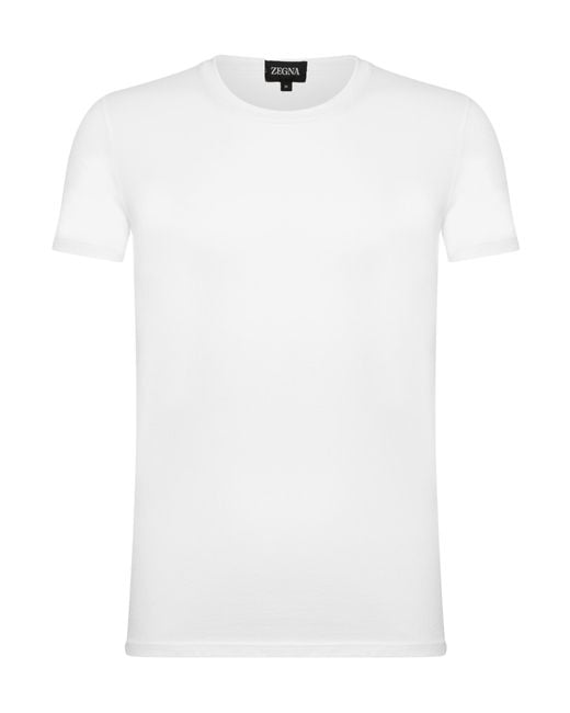 Zegna White Short Sleeve Crewneck T-Shirt for men