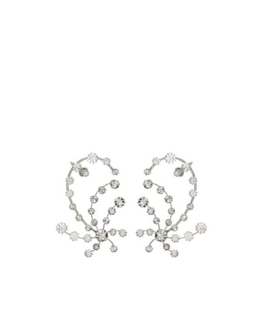 Magda Butrym White Crystal-Embellished Earrings